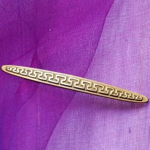 Vintage bar pin gold tone brooch vintage edwardian labyrinth greek key Victorian
